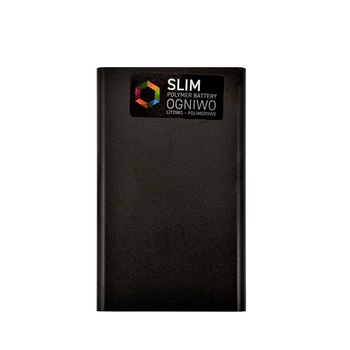 Acumulator extern Vakoss 5000mAh, Litiu-Polymer, Slim design,negru Acumulator extern Vakoss 5000mAh, Litiu-Polymer, Slim design,negru