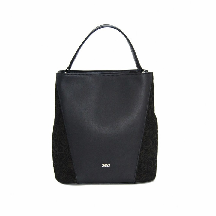 Geanta dama,Zea,piele naturala,neagra