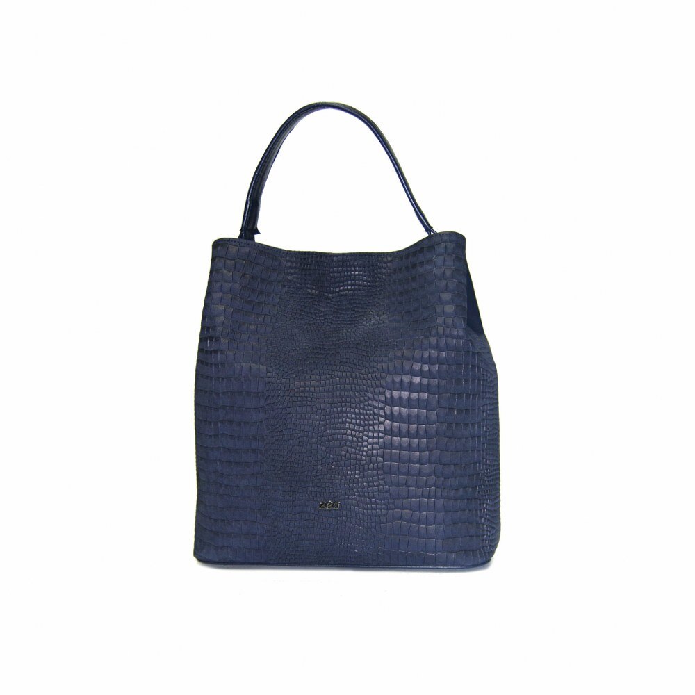 Geanta dama,Zea,piele naturala,blue croco