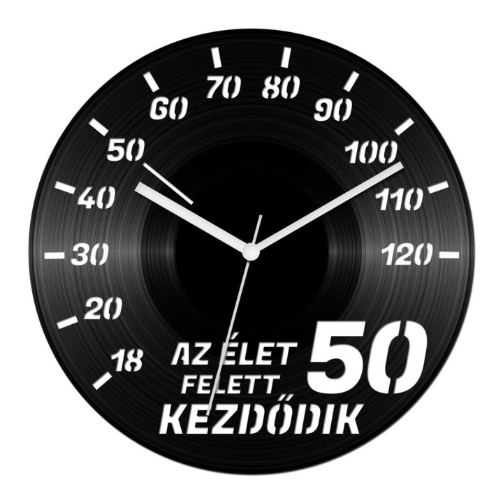 Autós szülinapi bakelit óra - 50 felett