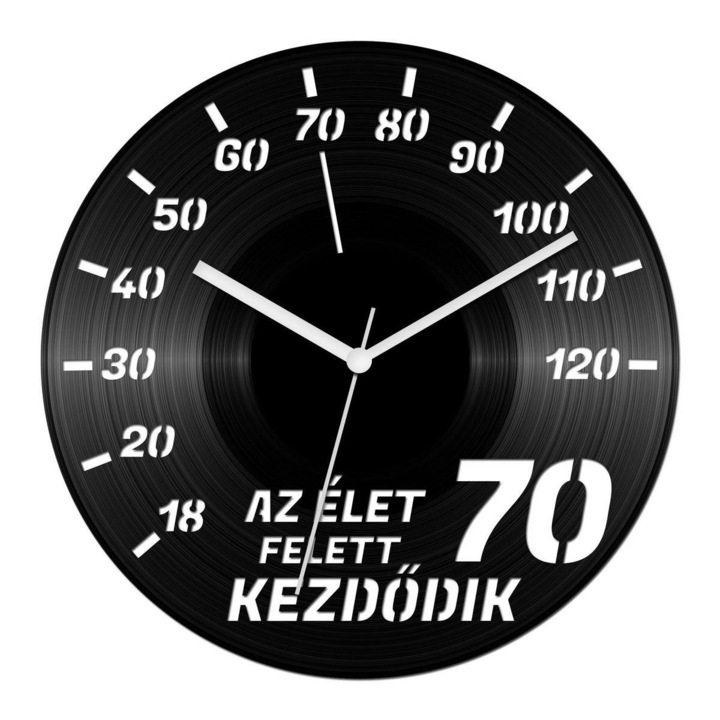 Autós szülinapi bakelit óra - 70 felett