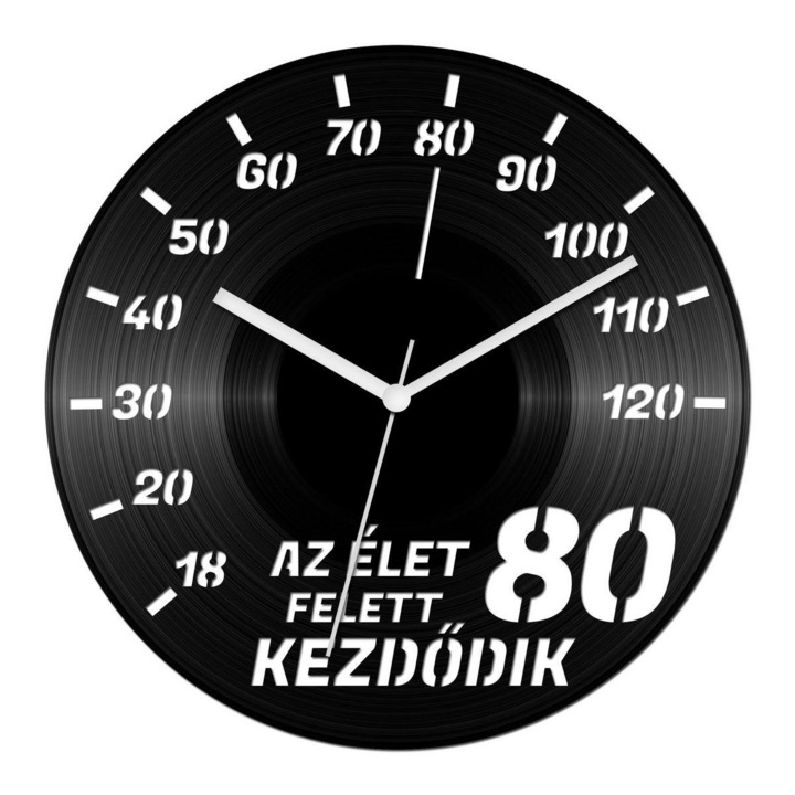 Autós szülinapi bakelit óra - 80 felett
