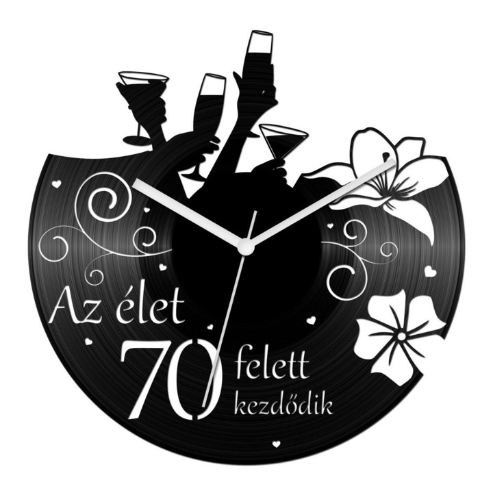 Női szülinapi bakelit óra - 70 felett