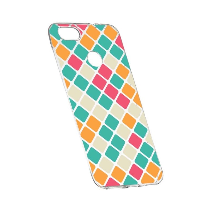 Силиконов калъф, прозрачен, тънък, мозайка, 123, HTC Desire 12 Plus