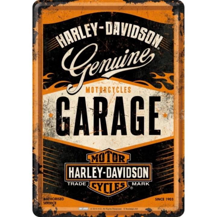 Placa metalica decor 10x14 cm "Harley-Davidson Garage"