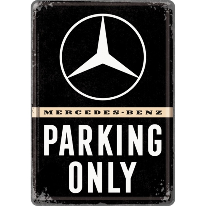 Placa metalica decor 10x14 cm "Mercedes Parking Only"
