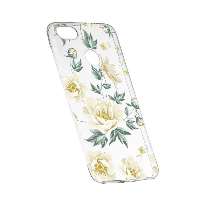 Силиконов калъф, прозрачен, тънък, флорален, 126, HTC Desire 12 Plus