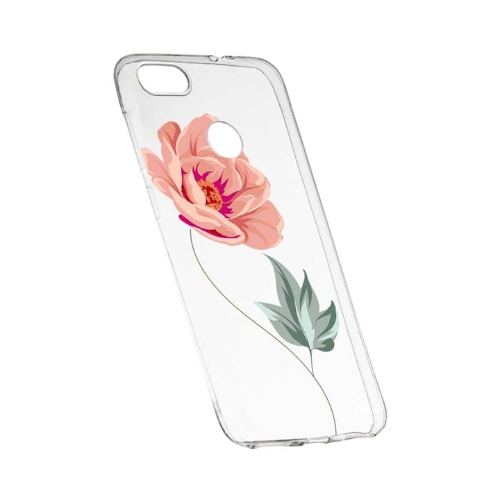 Силиконов кейс, Transparent, Slim, Rose, 127, HTC Desire 12 Plus
