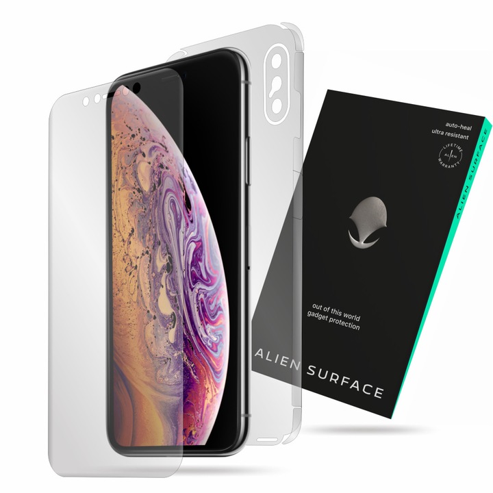 Alien Surface, Apple iPhone XS, képernyővédő fólia, hátsó, oldal