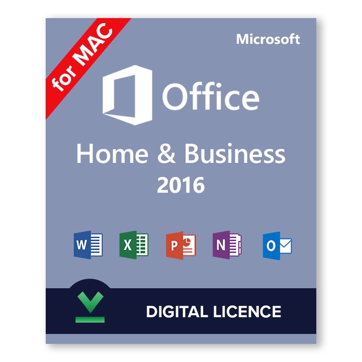 Софтуер Microsoft Office Mac Home and Business 2016 Retail, Дигитален лиценз