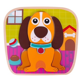 Puzzle din Lemn Jouéco, Animale, Puppy Puzzle din Lemn Jouéco, Animale, Puppy