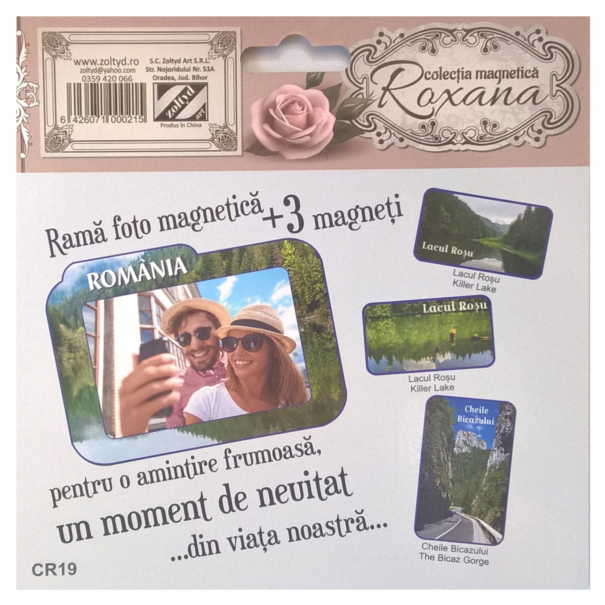 Set Rama foto magnetica + 3 magneti - Romania - Lacul Rosu, Cheile Bicazului