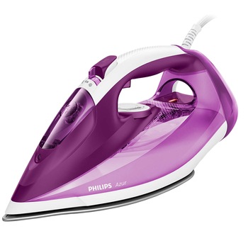 Fier de calcat Philips Azur GC4543/30, Talpa SteamGlide Plus, 210 g, putere 2500 W, 210 g/min, Quick Calc Release, Alb/Mov Fier de calcat Philips Azur GC4543/30, Talpa SteamGlide Plus, 210 g, putere 2500 W, 210 g/min, Quick Calc Release, Alb/Mov