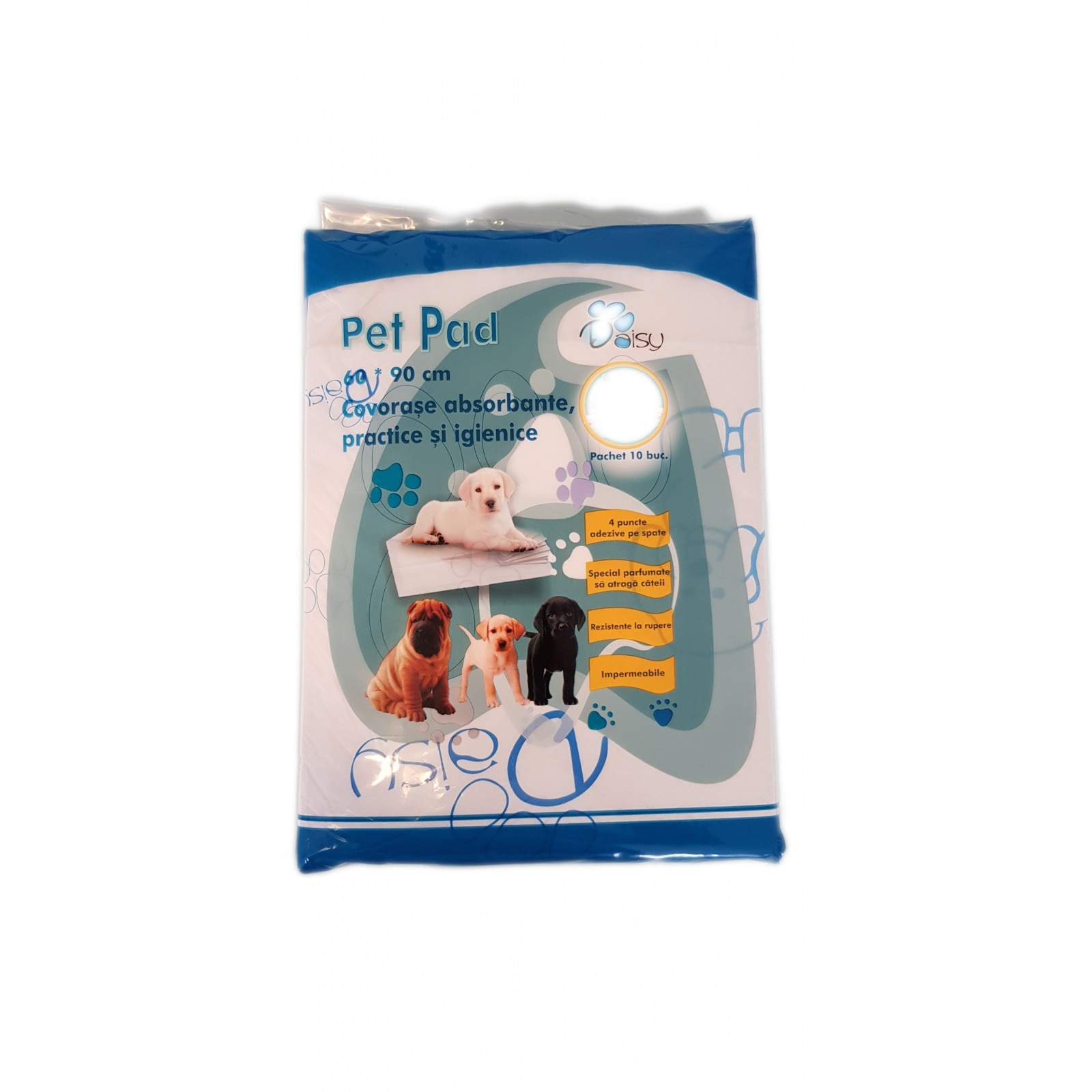 Covorase absorbante, 60 x 90 cm, 10 bucati / punga, 75 gr / buc.