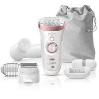 Epilator, Braun, 7 accesorii, 2 viteze, Alb