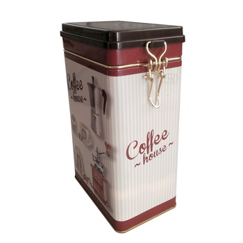 Cutie Metalica pentru Cafea cu Capac Ermetic Cutie Metalica pentru Cafea cu Capac Ermetic