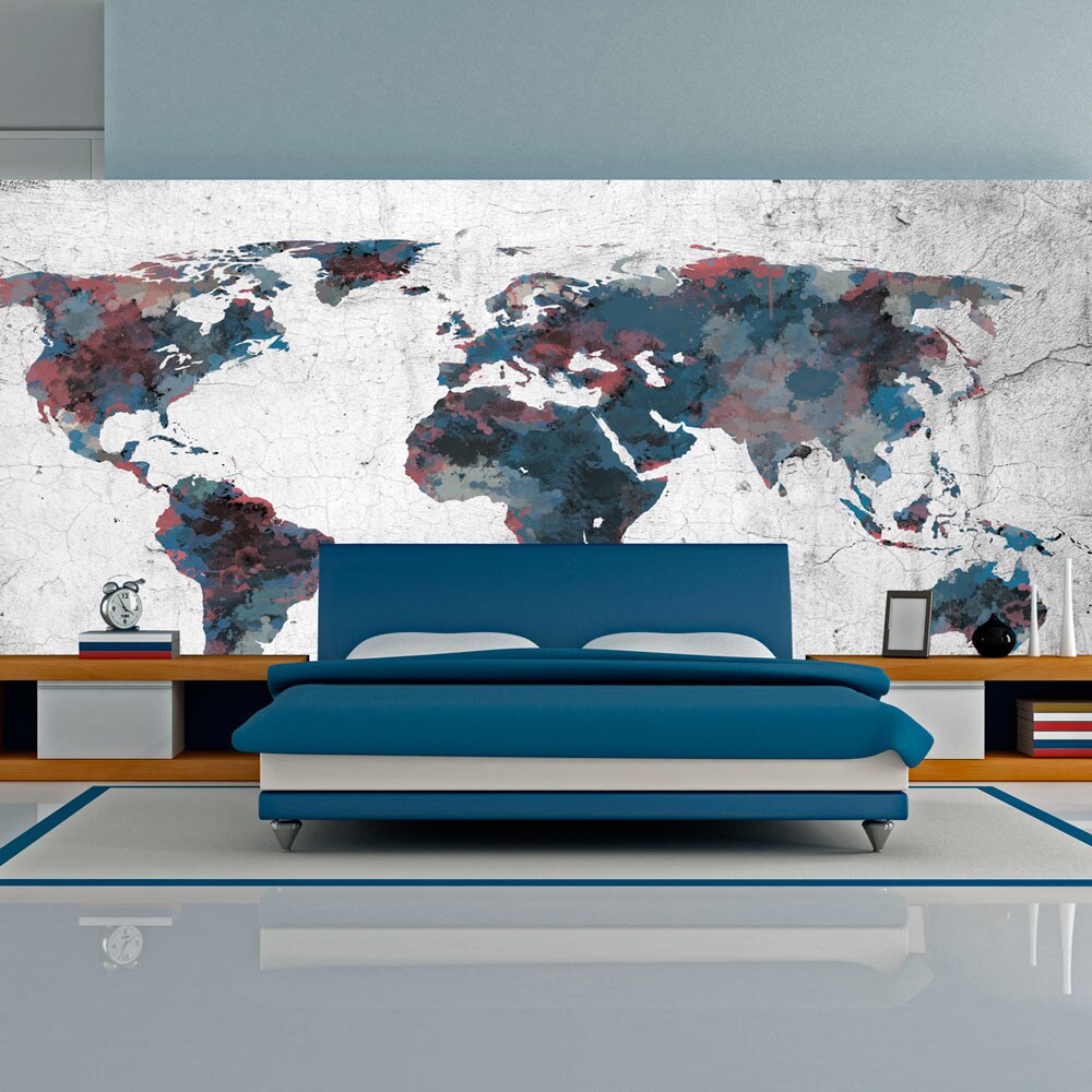 Fototapet vlies XXL - World map on the wall - 550 x 270 cm