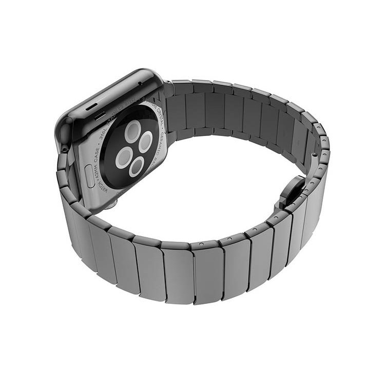 Curea compatibila Apple Watch Seria 1, 2, 3, 4, 5, 6, SE, 38/40mm metalica Neagra