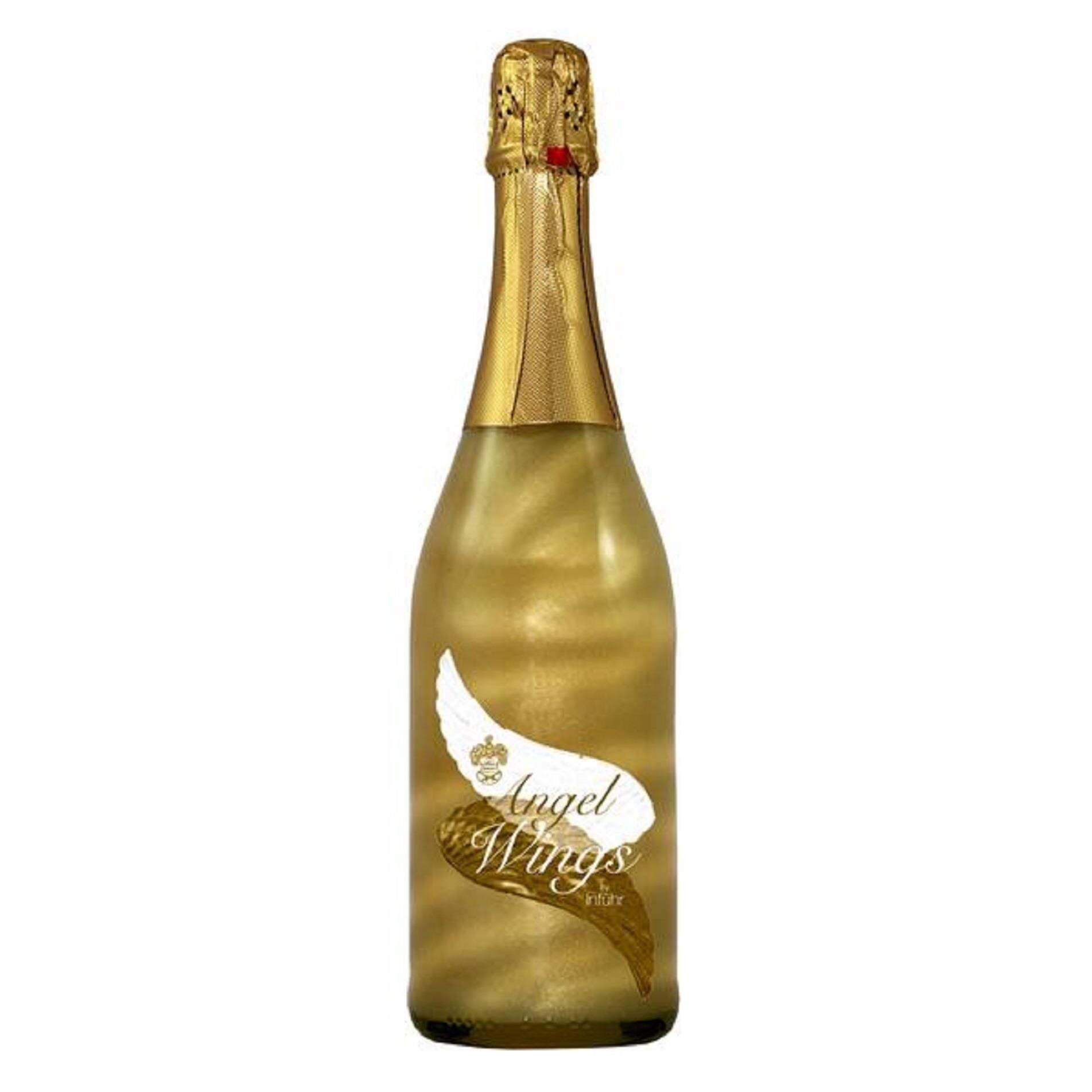 Angel Wings Gold Apricot - Cocktail pe baza de vin spumant cu pulbere de aur alimentar - 750 ml , 6,5%