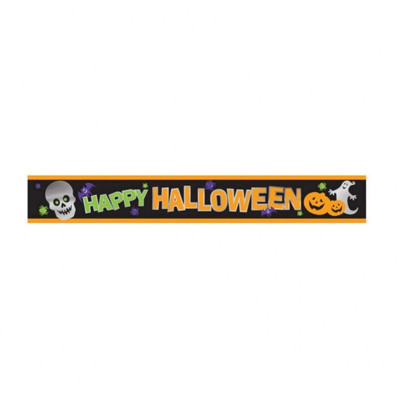 Banner decorativ Happy Halloween - 274 x 12.7 cm, Amscan 129471