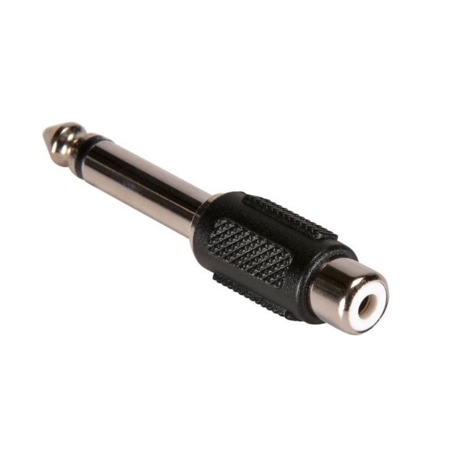 Adaptor Audio Mono din Mama RCA la Tata Jack 6.3 mm, Negru