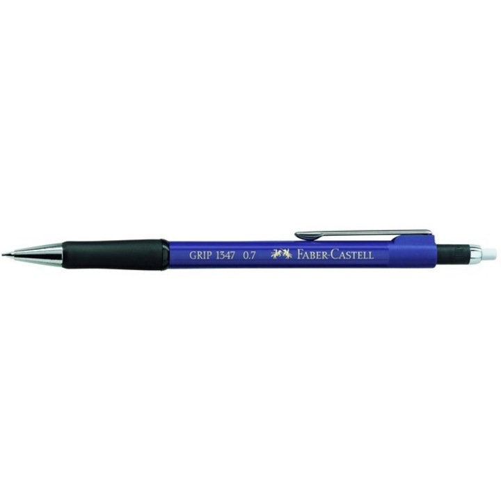 Creion mecanic Faber-Castell Grip 1375, 0.7 mm, albastru