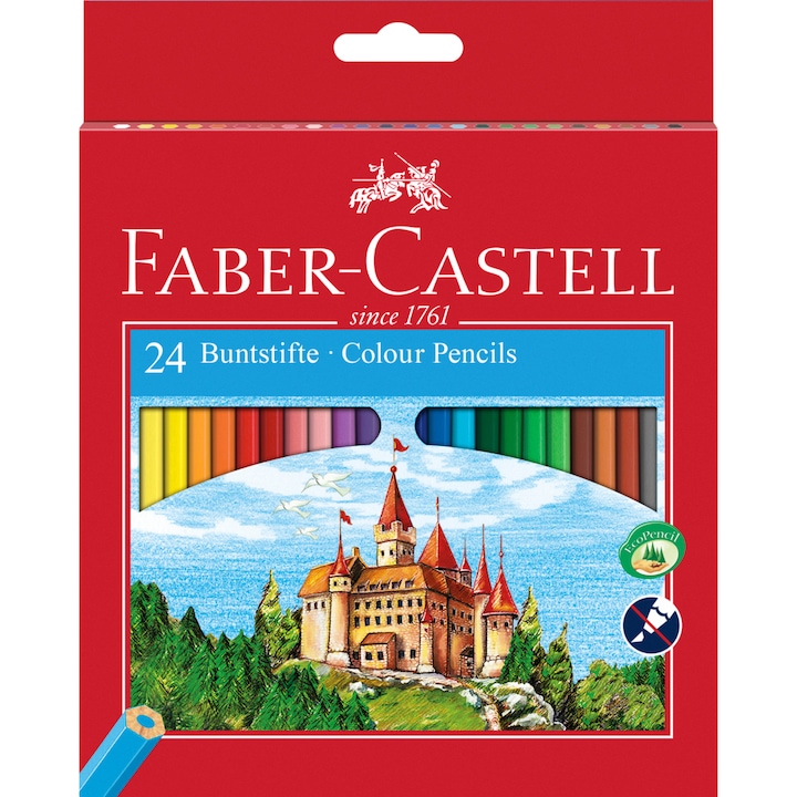 Faber-Castell színes ceruza, 24 szín + Eco L ceruzahegyező