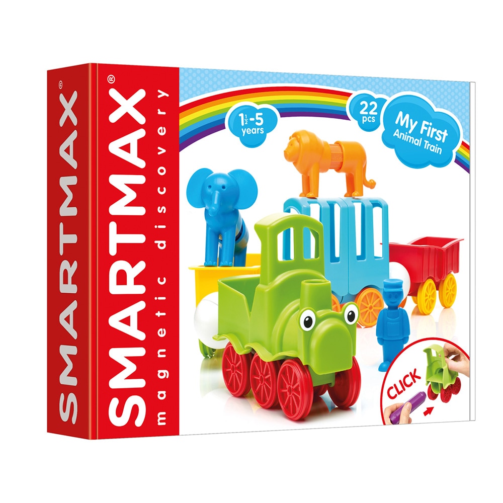 Joc magnetic Smart Max - My First Animal Train, Primul meu tren de animale, 22 piese