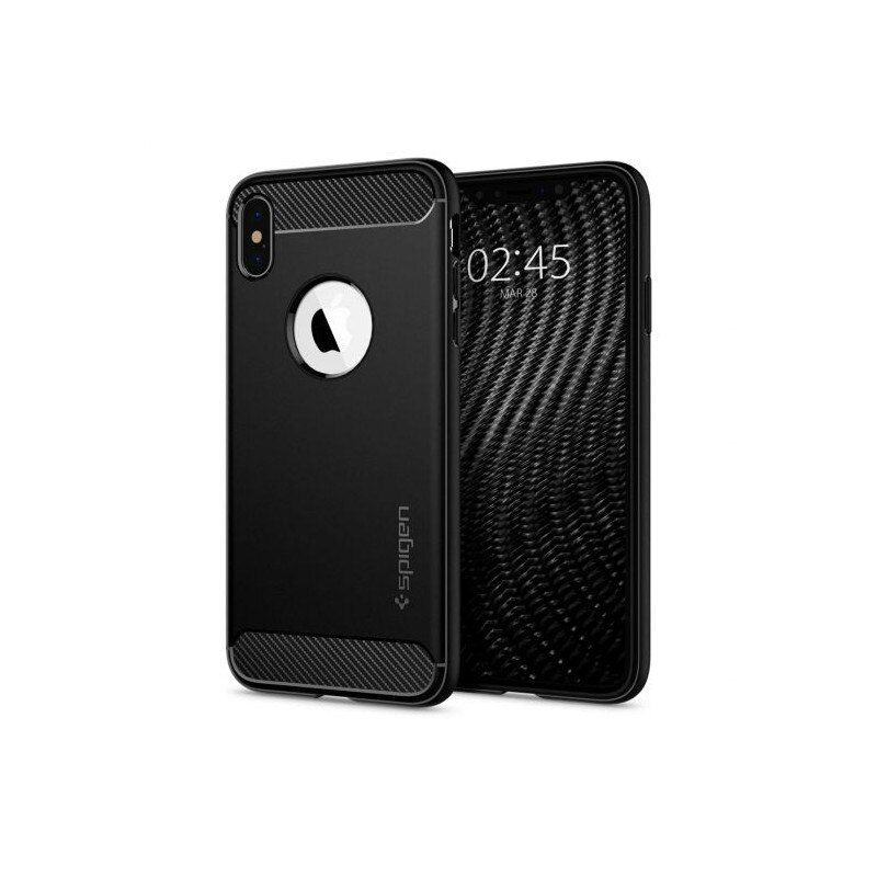Husa Spigen Rugged Armor iPhone Xs Max Negru , silicon