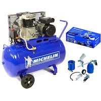 Compresor de aer profesional MICHELIN MB100, rezervor 100l, 250 l/min, 1,5kW + kit 5 accesorii pneumatice MICHELIN