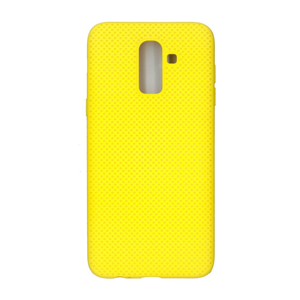 Husa din silicon cu perforatii, Eurocell, pentru Samsung Galaxy J8 2018, galben