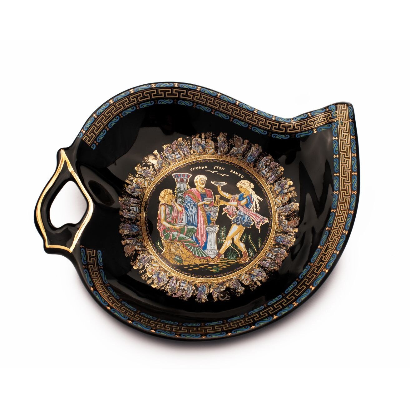 Platou decorativ frunza - foita de aur 24K
