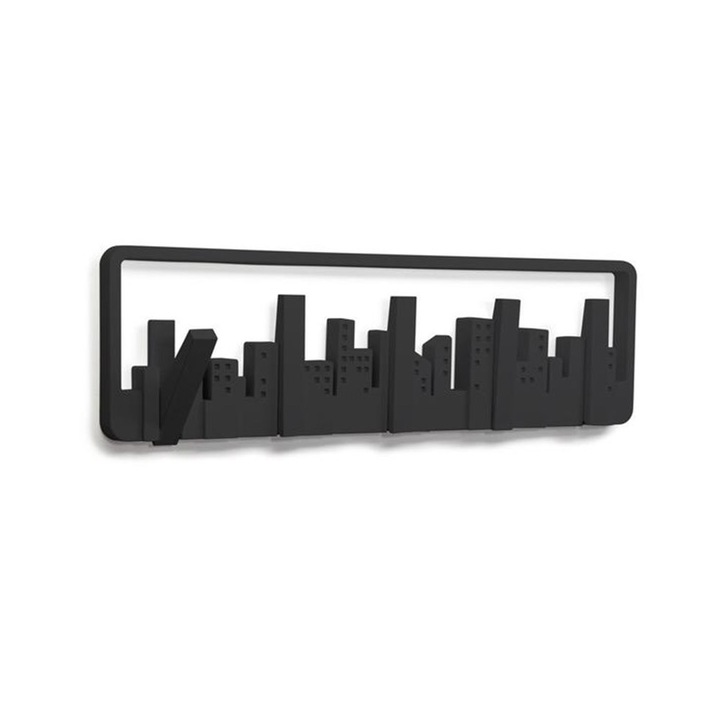 Cuier Umbra Skyline 5, plastic, negru, 49,5 cm