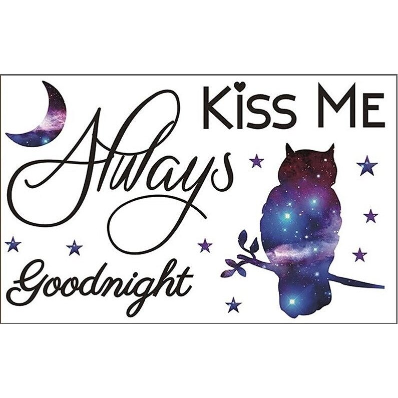 Sticker perete, Kiss me always good night, 32 x 60 cm