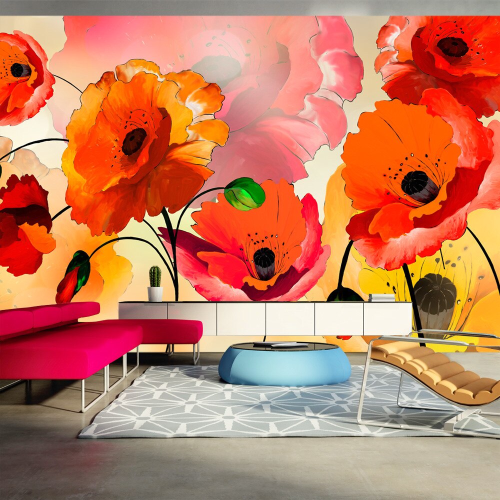 Fototapet vlies XXL - Velvet poppies - 500 x 280 cm