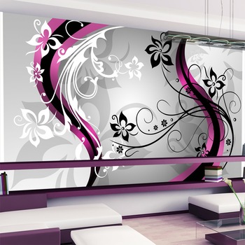 Fototapet vlies XXL - Art-flowers (pink) - 500 x 280 cm Fototapet vlies XXL - Art-flowers (pink) - 500 x 280 cm