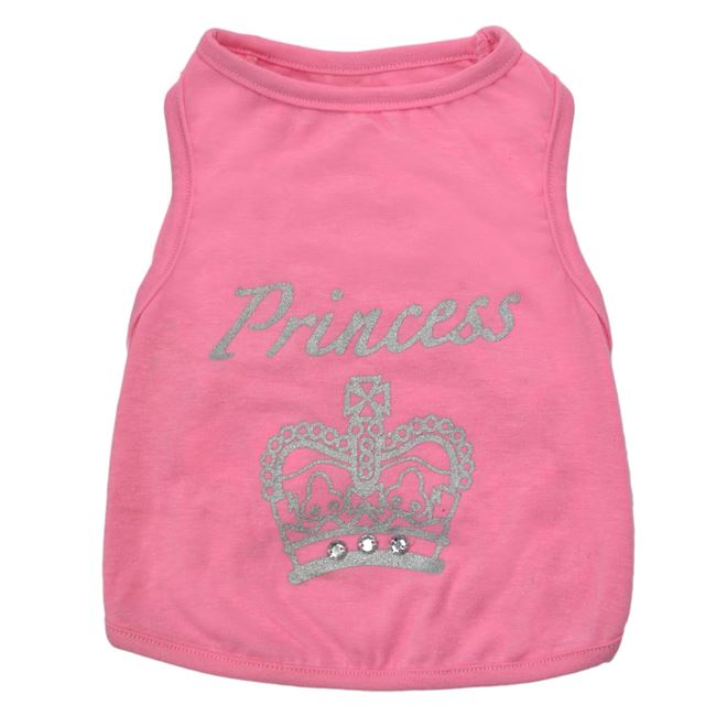Haina pentru caini S-Pets cu imprimeu PRINCESS, roz, masura L