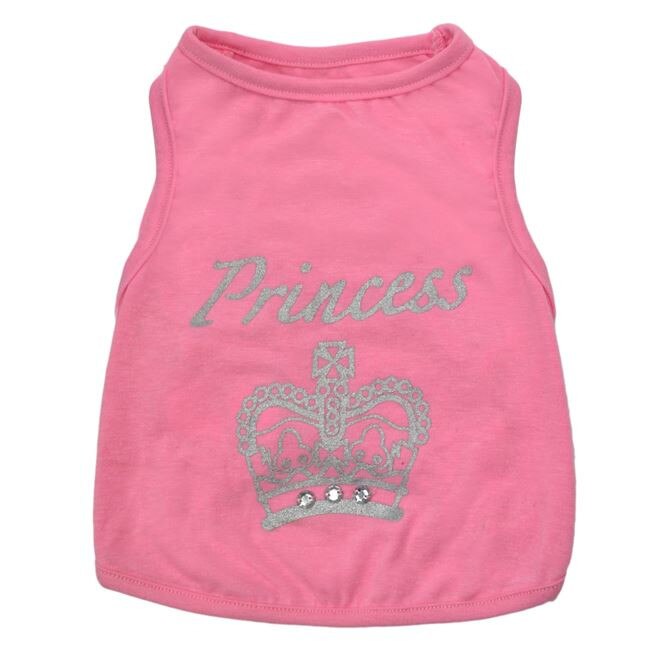 Haina pentru caini S-Pets cu imprimeu PRINCESS, roz, masura M