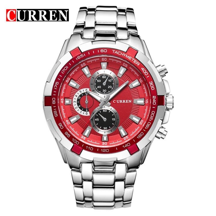 Ceas barbatesc casual Curren Aerospace, rosu