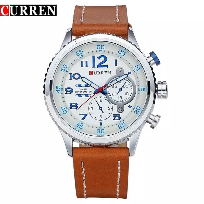 Ceas barbatesc casual Curren Champion, alb