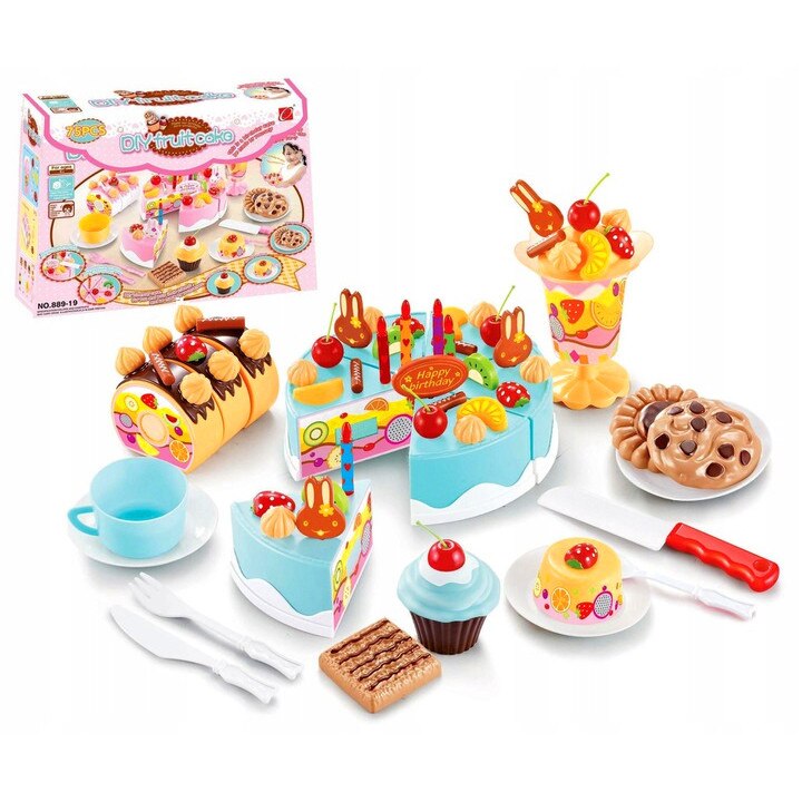 Set Birthday Cake ElektroStator, 75 elemente, 3 ani+, Plastic, Multicolor