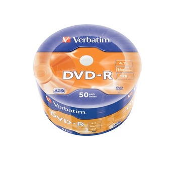 DVD-R Verbatim, 4.7GB, 16X, 50 buc DVD-R Verbatim, 4.7GB, 16X, 50 buc