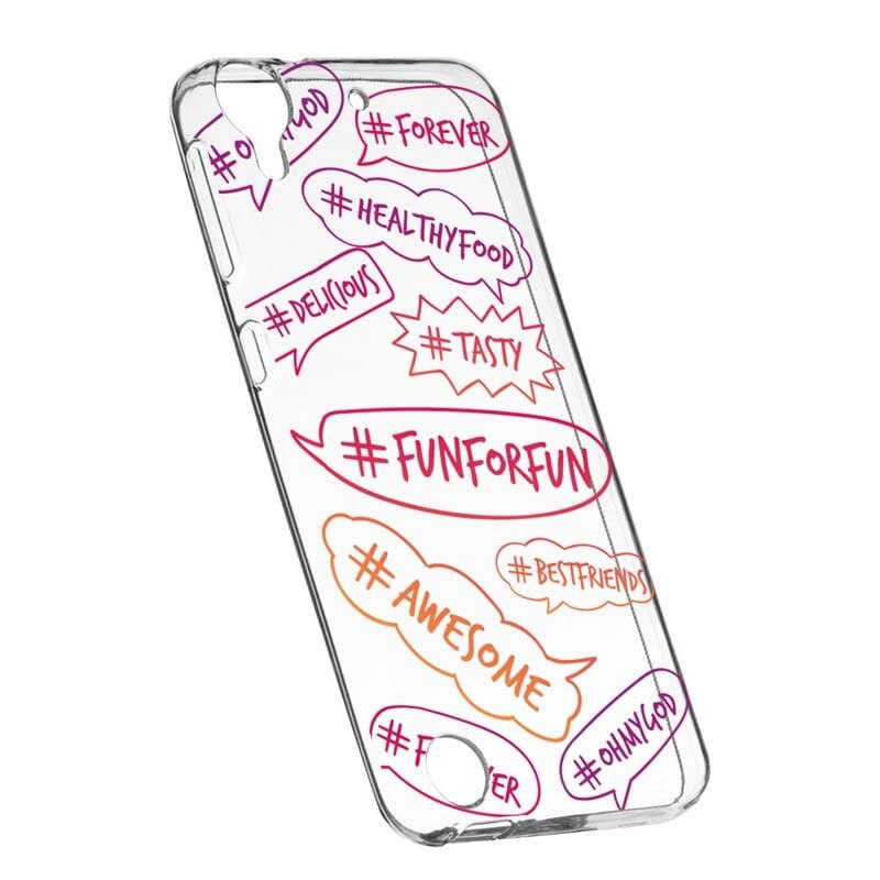 Husa Silicon, Transparent, Slim, Fun, 125, HTC Desire 825