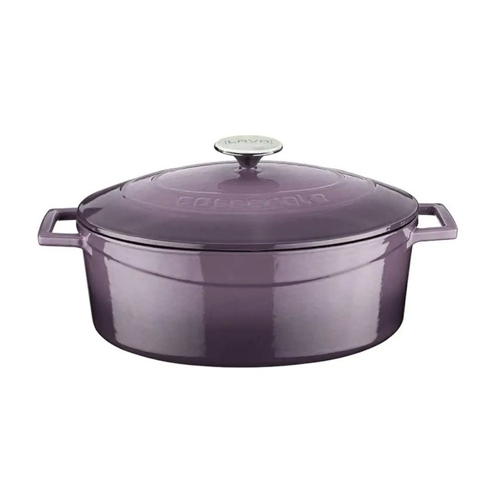 Cratita ovala, fonta, 29cm/4,67L, "Folk", Mov - LAVA