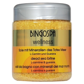 Sare de baie BingoSpa cu minerale din Marea Moarta si L-carnitina si guarana, 550g Sare de baie BingoSpa cu minerale din Marea Moarta si L-carnitina si guarana, 550g