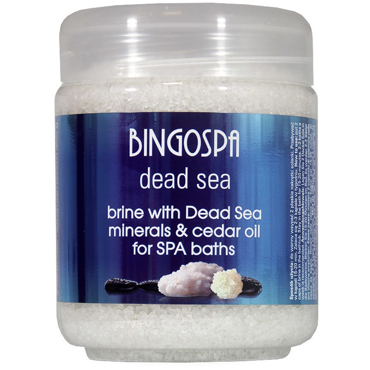 Sare de baie BingoSpa cu sare din Marea Moarta si ulei de cedru, 550g