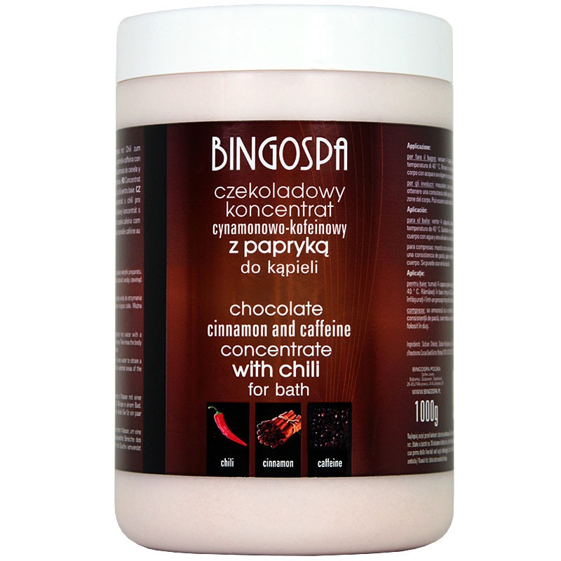 Sare de baie cu unt de cacao, BingoSpa, Scortisoara, Cafeina, Paprika, 1000 g