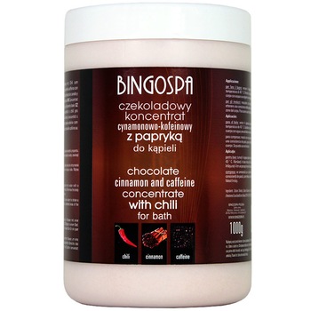 Sare de baie cu unt de cacao, BingoSpa, Scortisoara, Cafeina, Paprika, 1000 g Sare de baie cu unt de cacao, BingoSpa, Scortisoara, Cafeina, Paprika, 1000 g