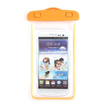 Husa subacvatica waterproof glow in the dark, lumineaza in intuneric, Portocaliu Husa subacvatica waterproof glow in the dark, lumineaza in intuneric, Portocaliu