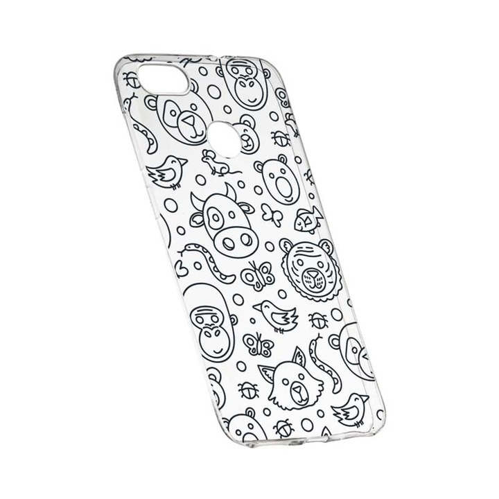 Силиконов калъф, Прозрачен, Тънък, Теди, 131, HTC Desire 12 Plus